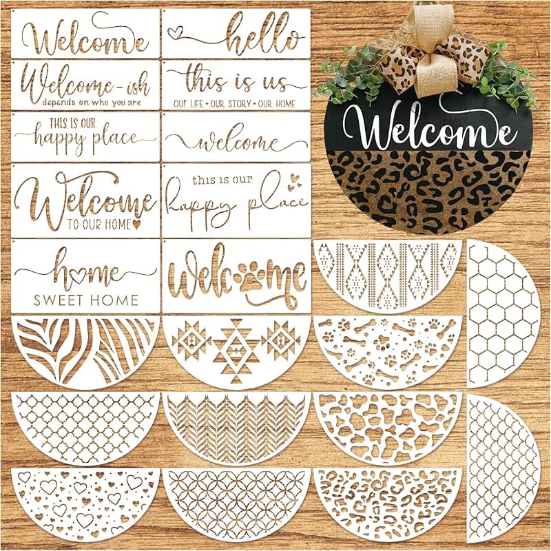 Welcome Stencils for Wood Painting and Crafts