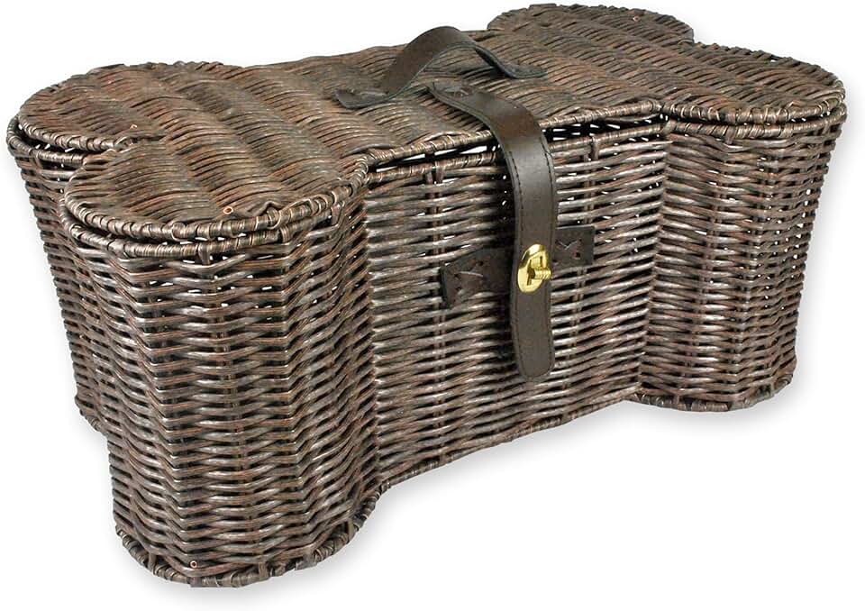 Large Brown Plastic Wicker Toy Basket