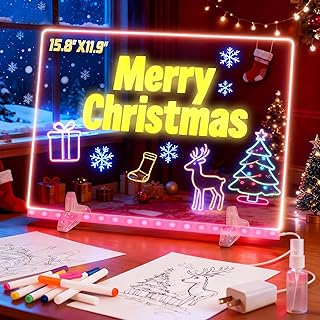 15.8x11.9 Inch LED Drawing and Glow Board for Kids