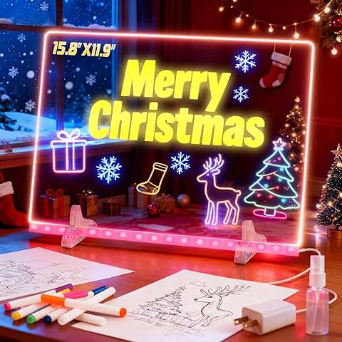 15.8x11.9 Inch LED Drawing and Glow Board for Kids