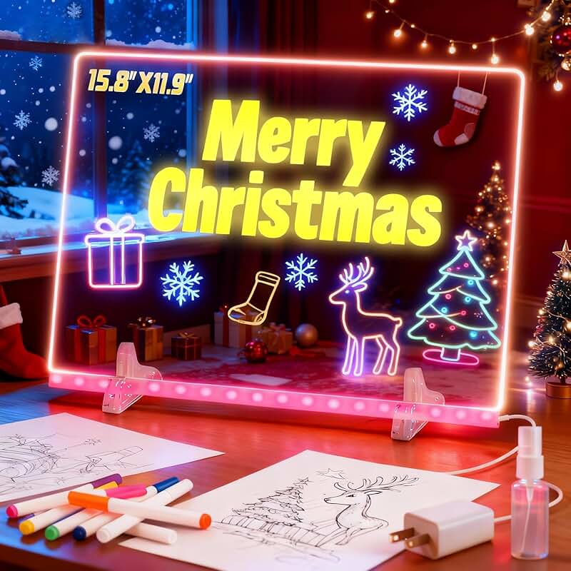 15.8x11.9 Inch LED Drawing and Glow Board for Kids