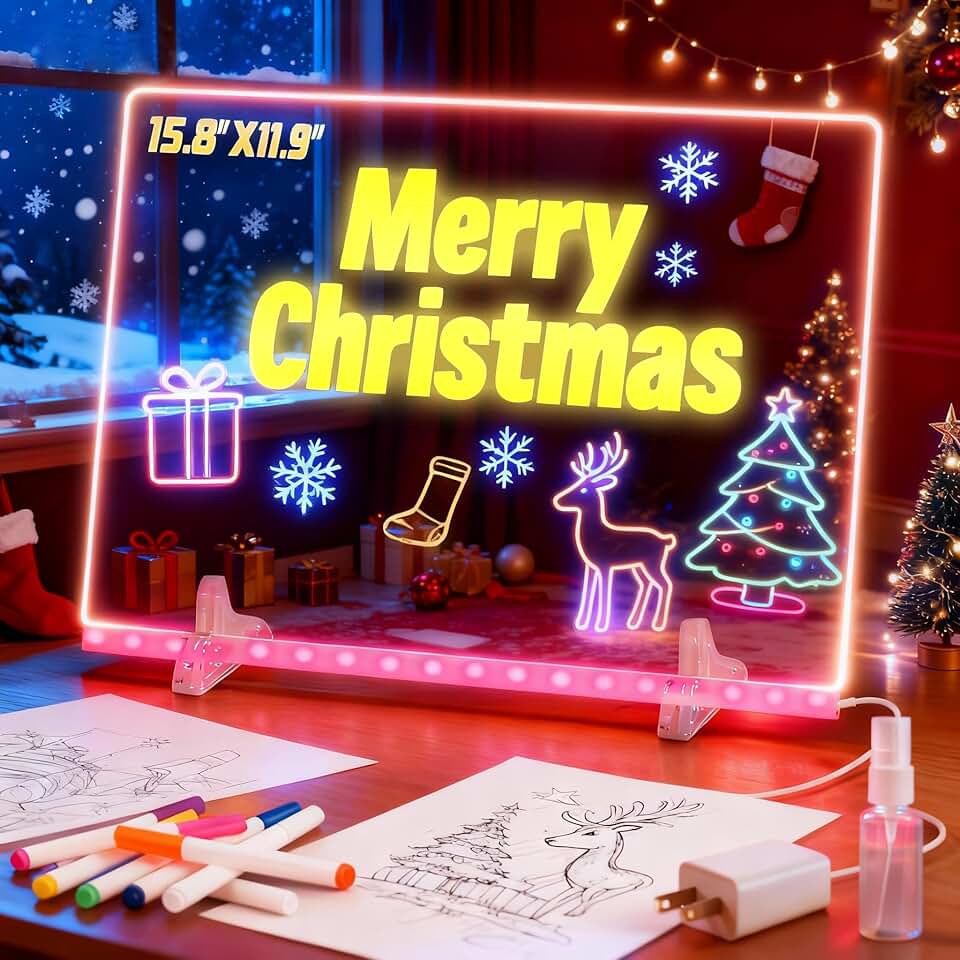 15.8x11.9 Inch LED Drawing and Glow Board for Kids