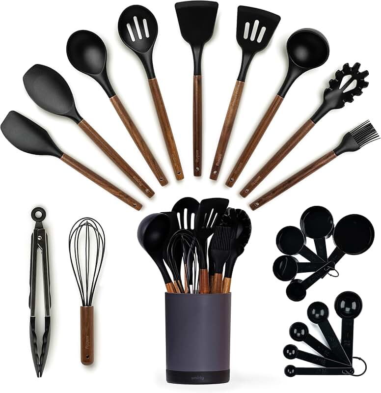 22-Piece Silicone Kitchen Utensils Set with Holder
