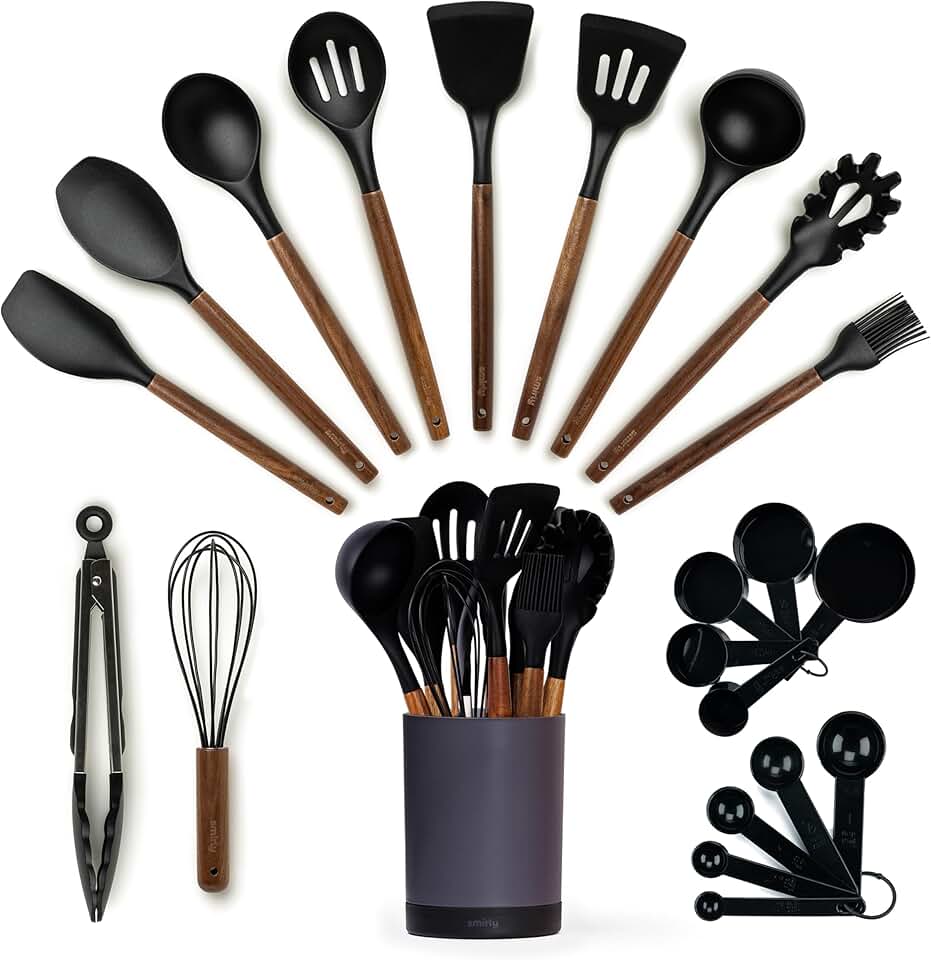 22-Piece Silicone Kitchen Utensils Set with Holder