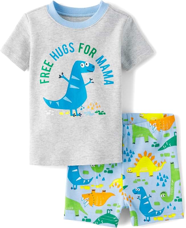 Baby Boys' Cotton Sleeve Top and Shorts Pajama Set