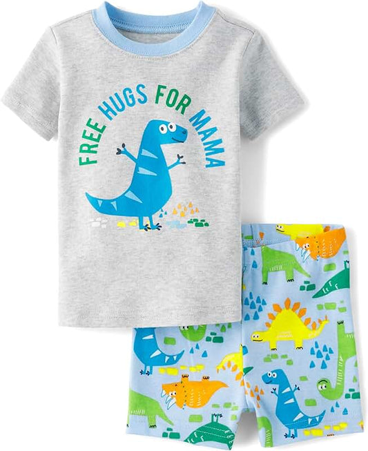 Baby Boys' Cotton Sleeve Top and Shorts Pajama Set