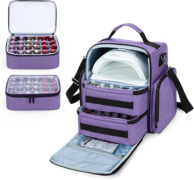 Large Purple Nail Polish and Lamp Organizer