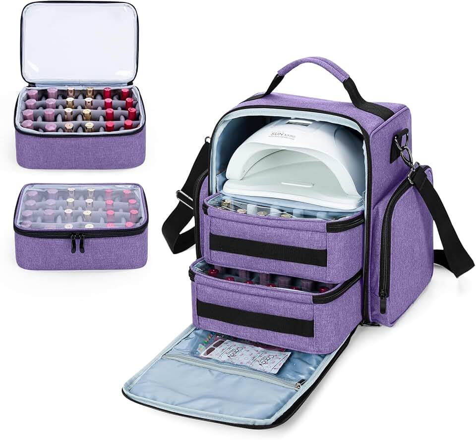 Large Purple Nail Polish and Lamp Organizer