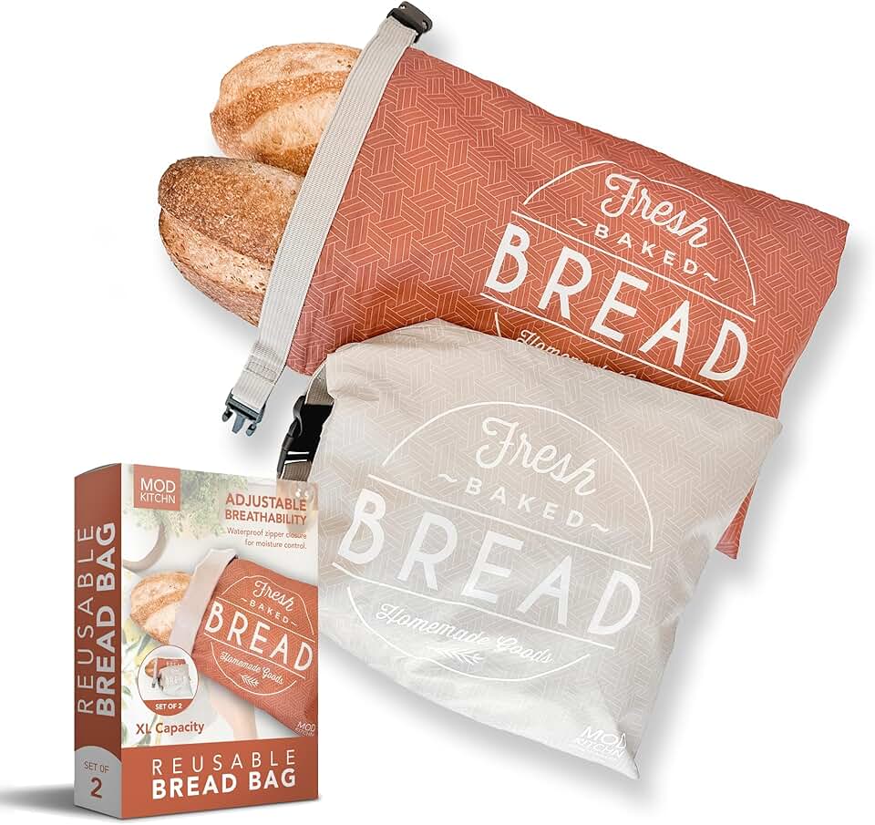 Reusable XL Bread Bags for Fresh Sourdough and Artisan Loaves (2-Pack)