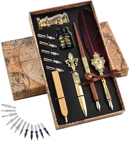 Feather Pen and Ink Set for Calligraphy