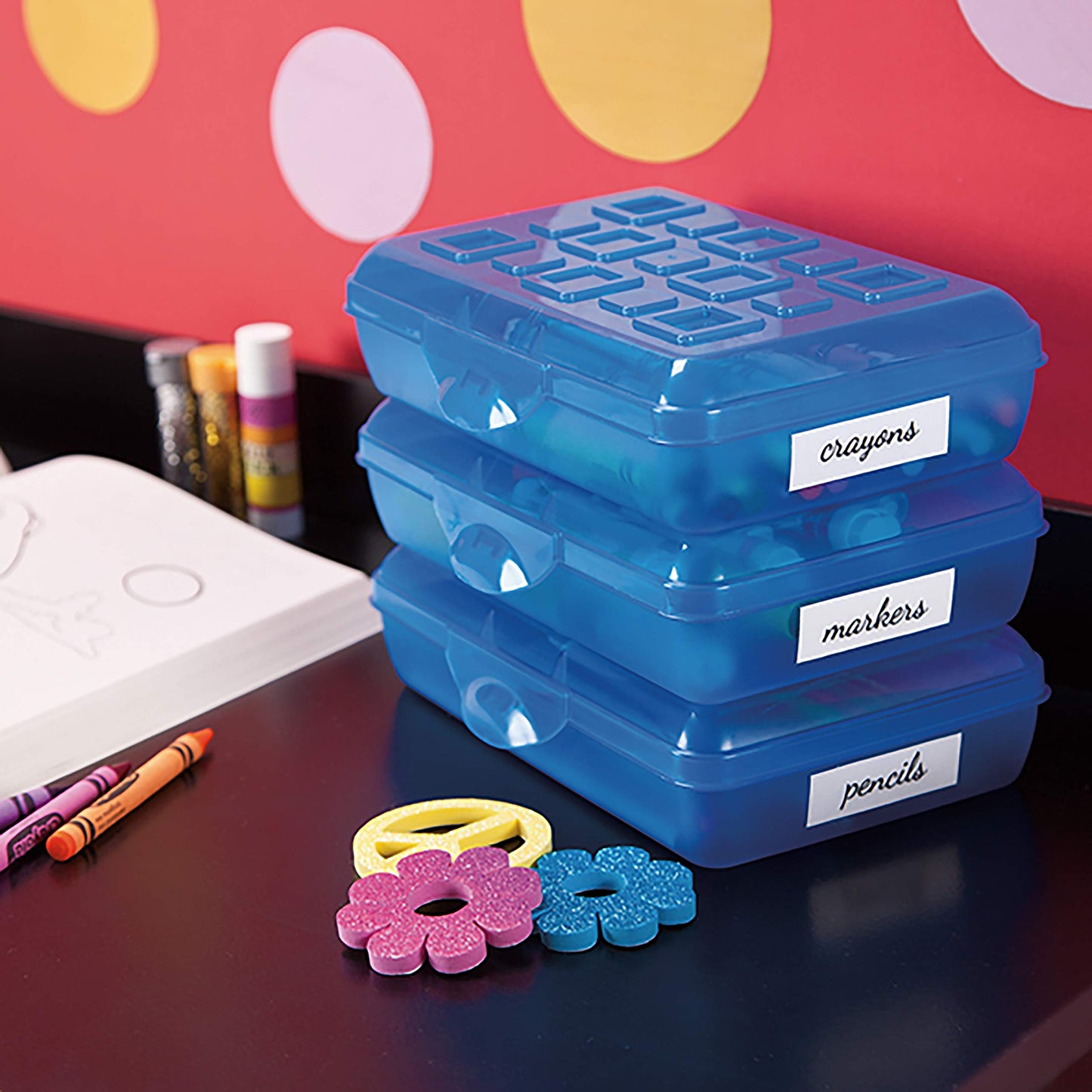 Multicolor Pencil Box with Splash Tint Lid