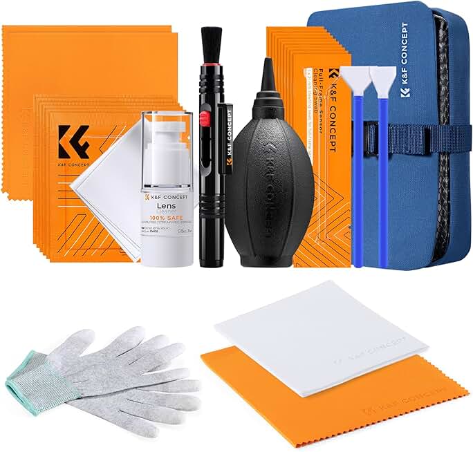 Professional Camera Cleaning Kit with Swabs, Blower, Brush, Cloths