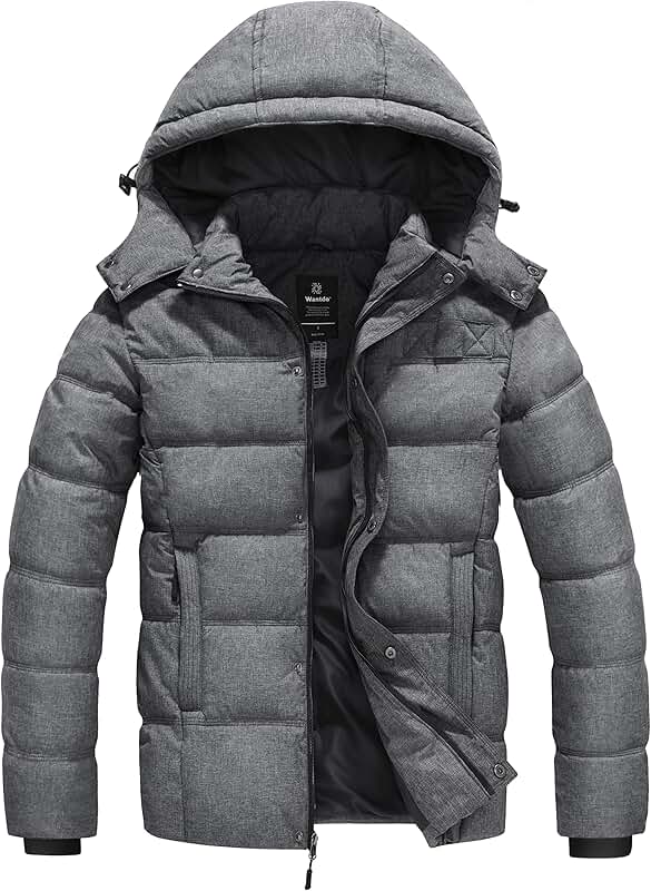 Men's Warm Hooded Puffer Winter Coat