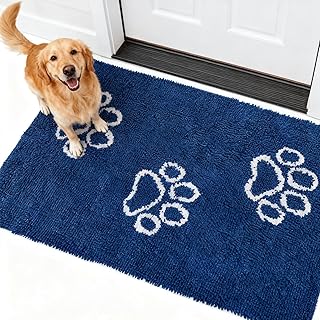 Dog Door Mat for Muddy Paws, Absorbent Microfiber, Washable, Non-Slip, 60x30 Inches