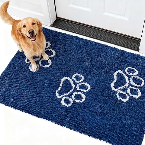 Dog Door Mat for Muddy Paws, Absorbent Microfiber, Washable, Non-Slip, 60x30 Inches