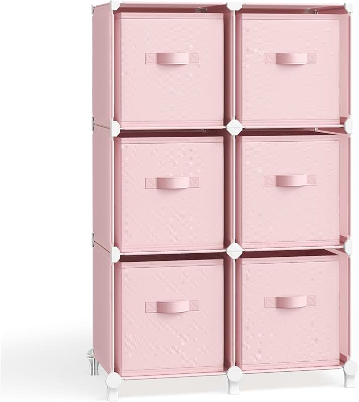Six-Cube Storage Organizer with Bins