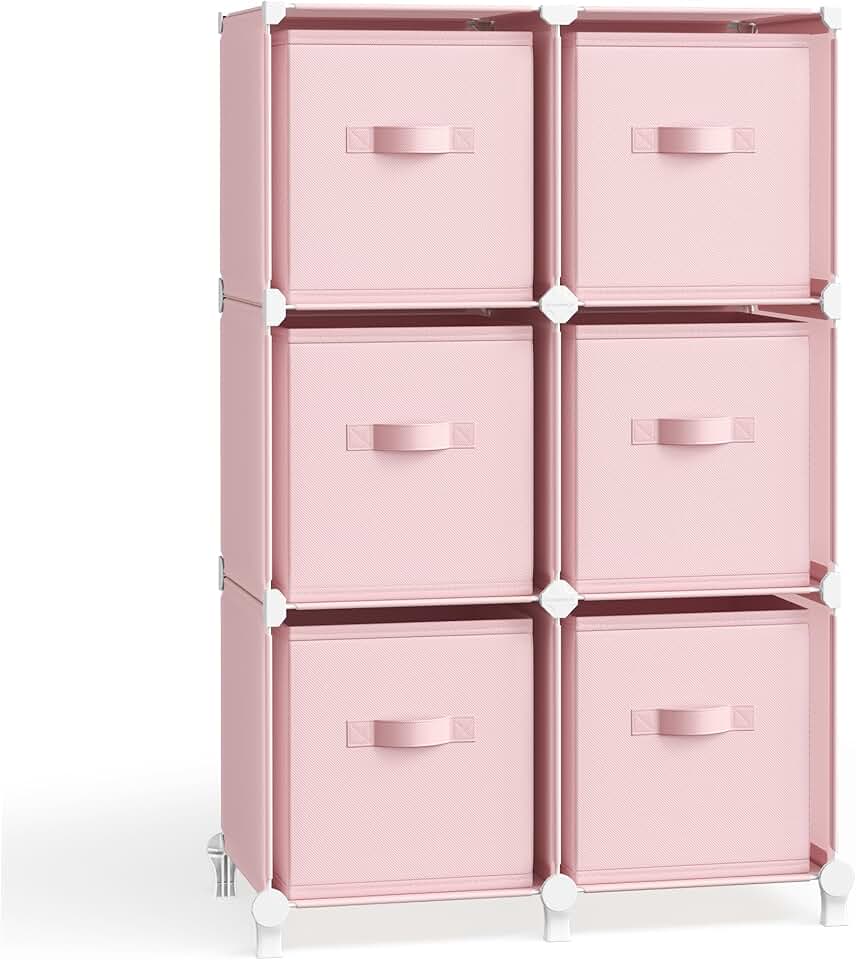 Six-Cube Storage Organizer with Bins