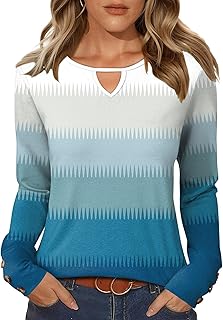 Women's Long Sleeve Crew Neck Blouses for Fall