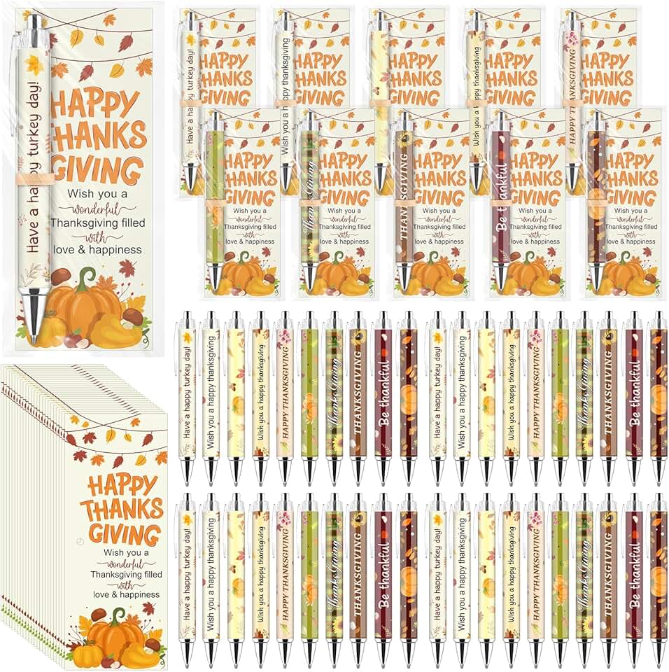 Thanksgiving Gift Set with Fall Pens and Cards