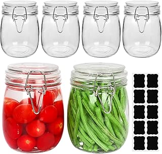 25 oz Clear Glass Storage Jars with Airtight Lids