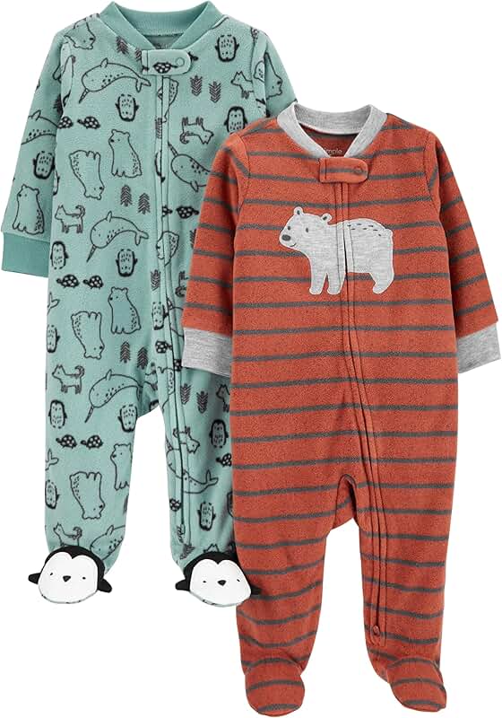 Baby Boys Fleece Footed Sleep and Play Pack