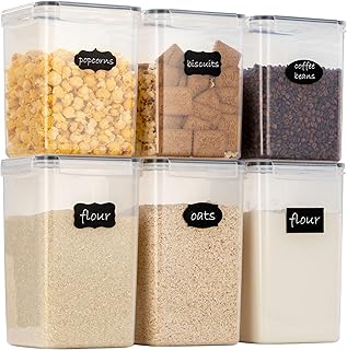 Large Airtight Food Storage Containers, Pack of 6