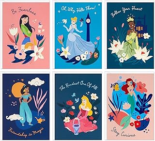 Assorted Princess Blank Note Cards with Envelopes, Pack of 24