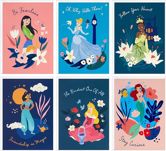 Assorted Princess Blank Note Cards with Envelopes, Pack of 24