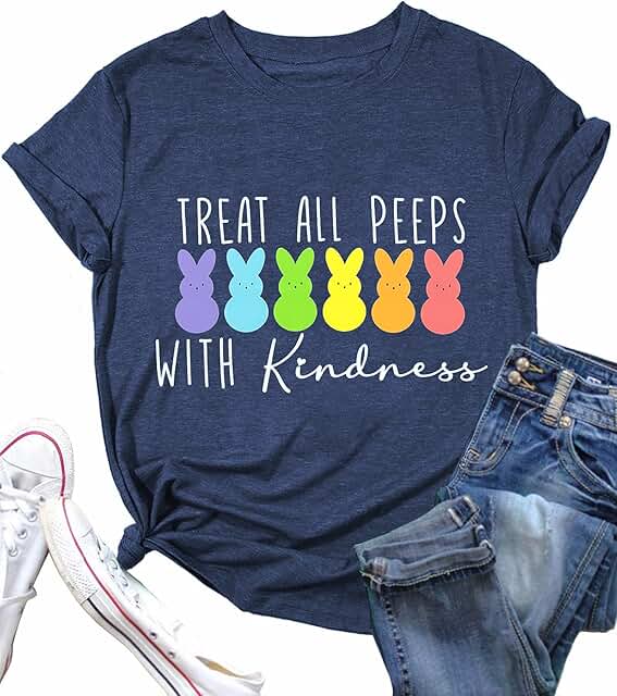 Easter Teacher Shirt for Women with Bunny Design