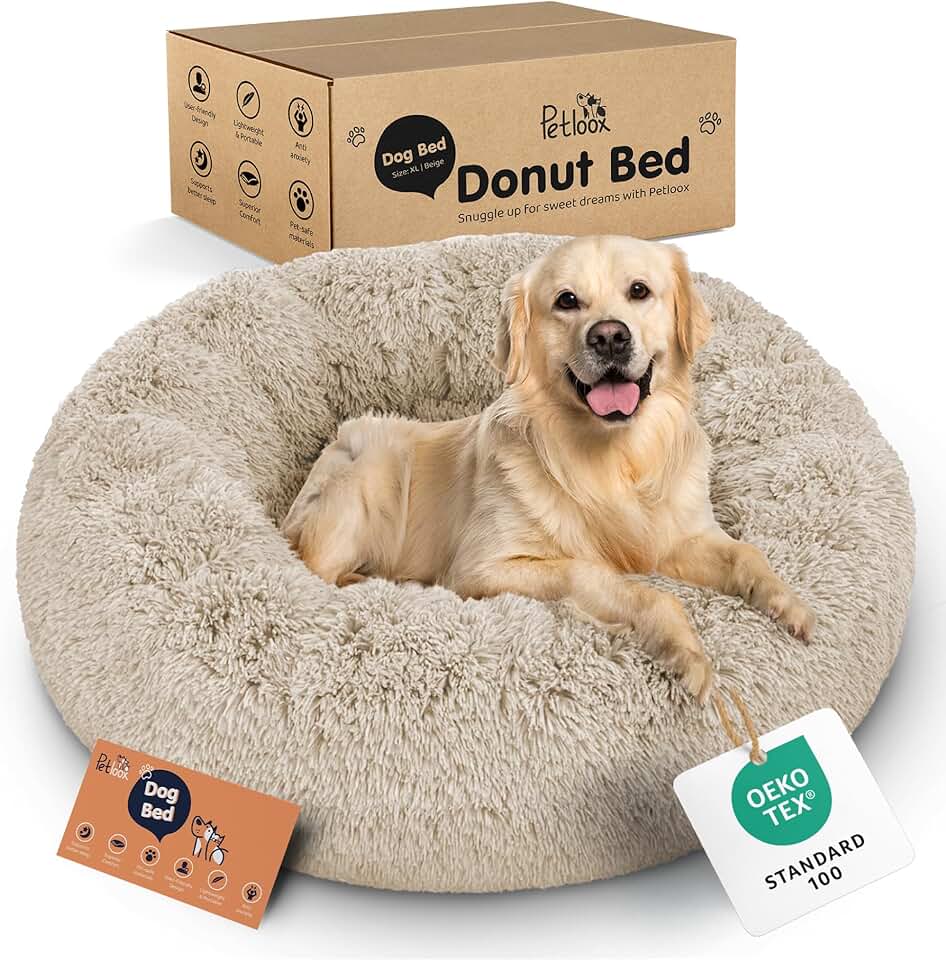 Comfortable round dog bed for anxiety relief