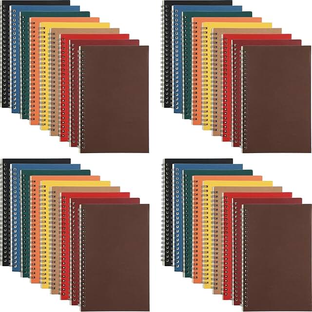 Set of 36 A5 Spiral Notebooks in Multiple Colors