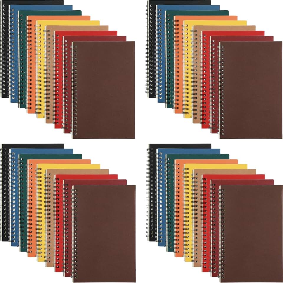 Set of 36 A5 Spiral Notebooks in Multiple Colors