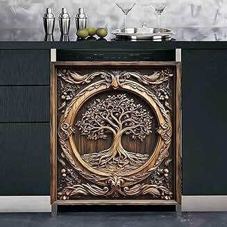 Wooden Tree of Life Magnet Cover for Fridge, 23" x 26"