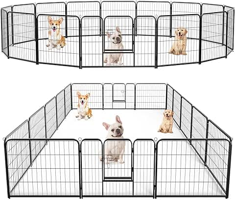 Heavy-Duty Iron Dog Playpen with 16 Panels