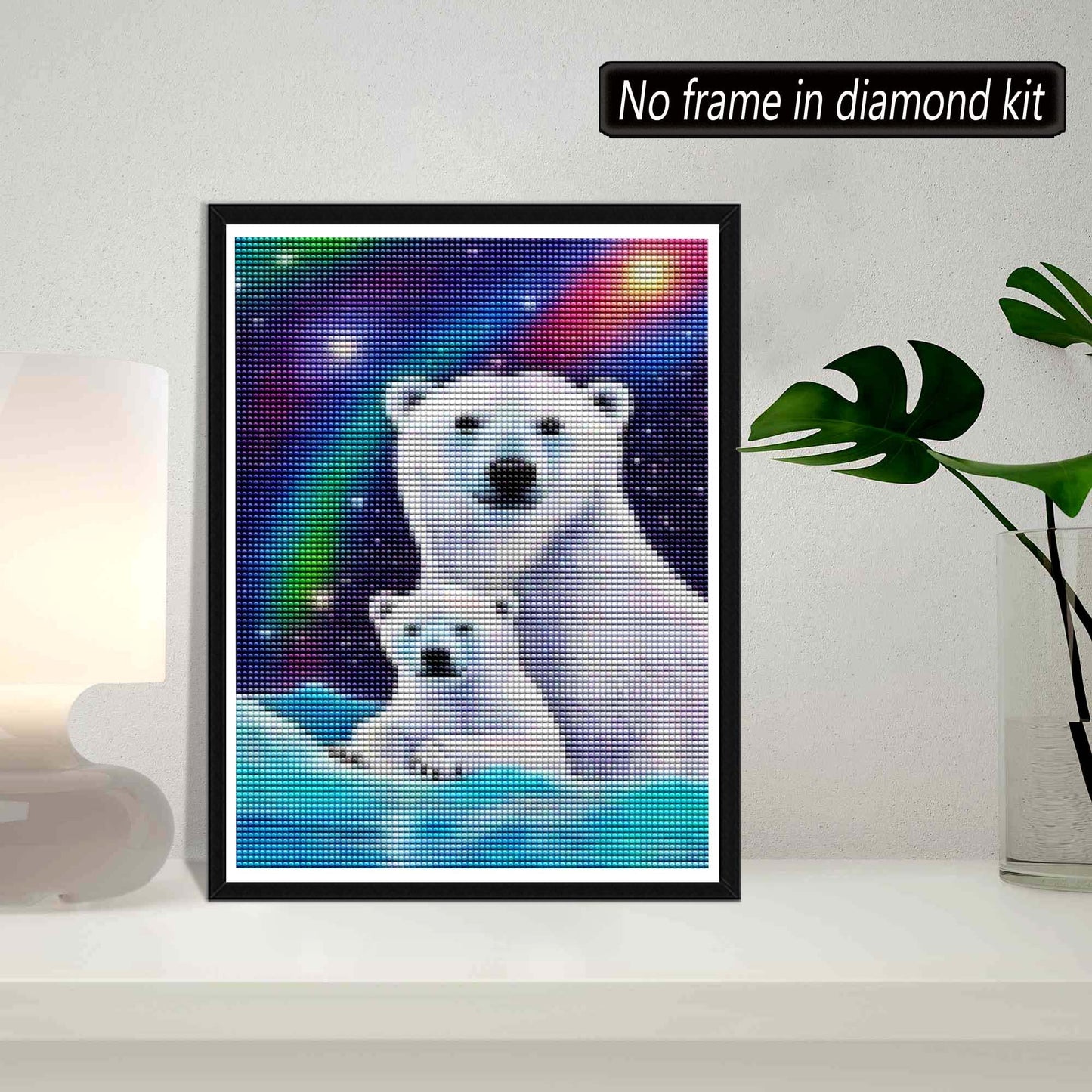 5D Diamond Painting Polar Bear Sky Full Drill Kit 12x16inch