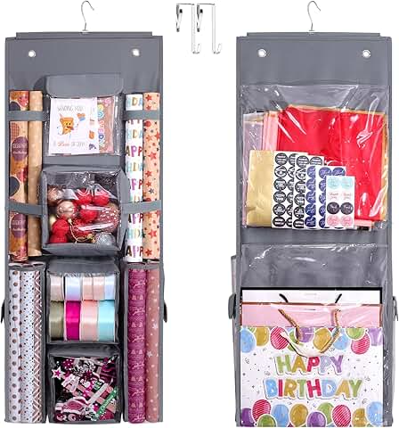 Hanging Gift Wrap Organizer, 40x16 Inch Oxford Bag