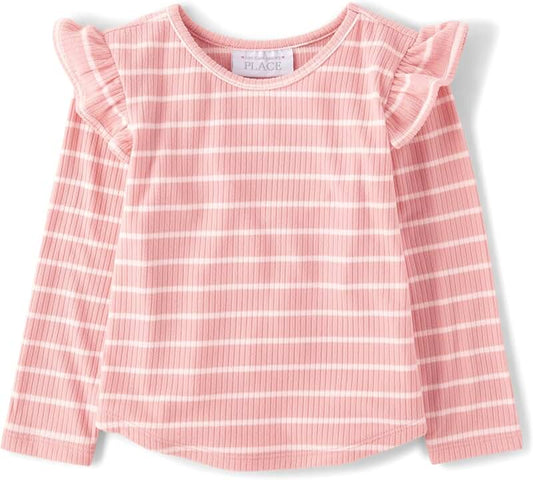 Baby Girls' and Toddler Long Sleeve Ruffle Top
