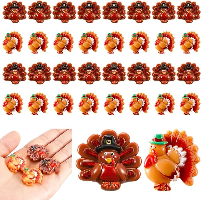 60 Turkey Charms for Thanksgiving Craft Projects
