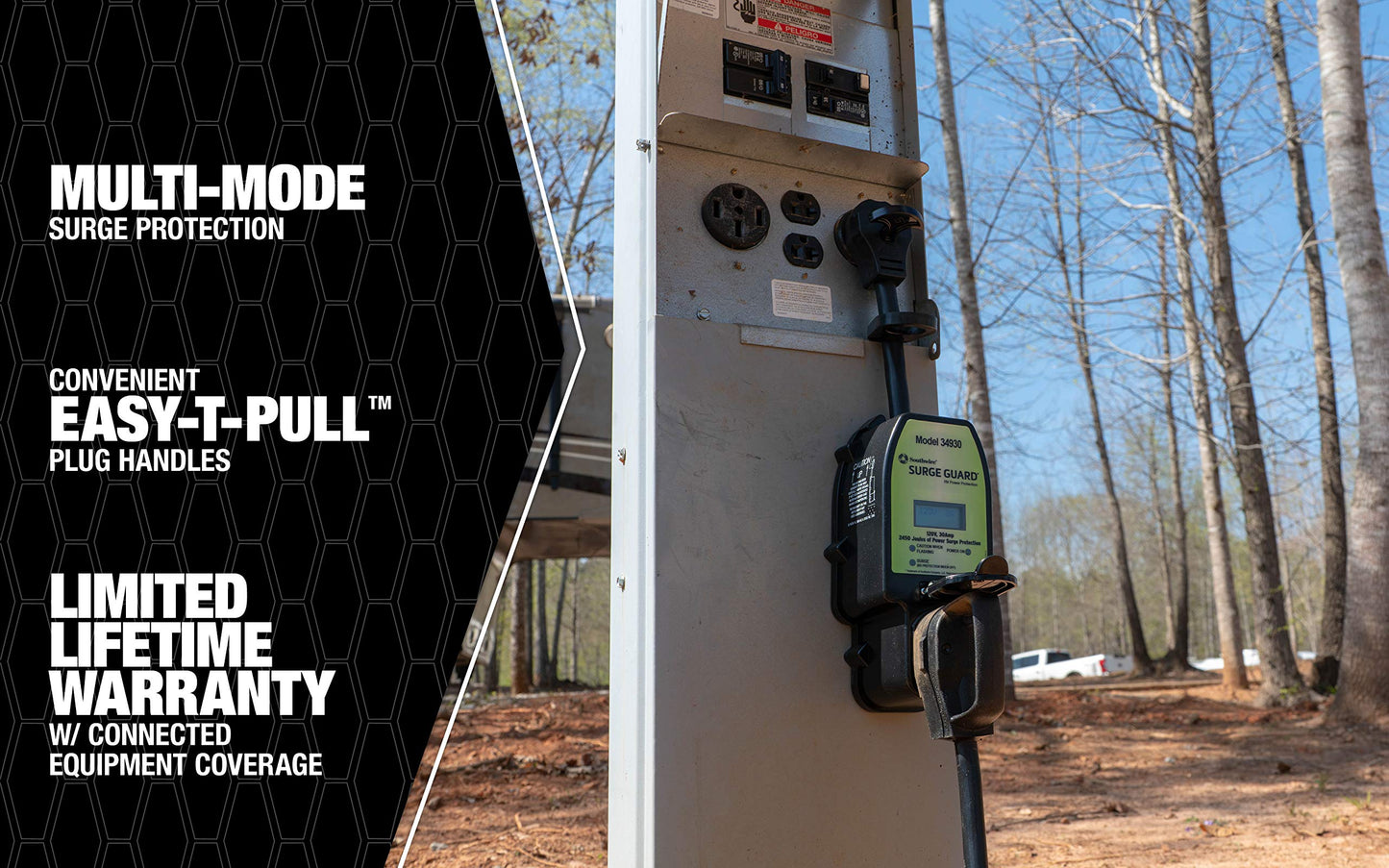 34930 Surge Guard 30A - Full Protection Portable with LCD Display Black