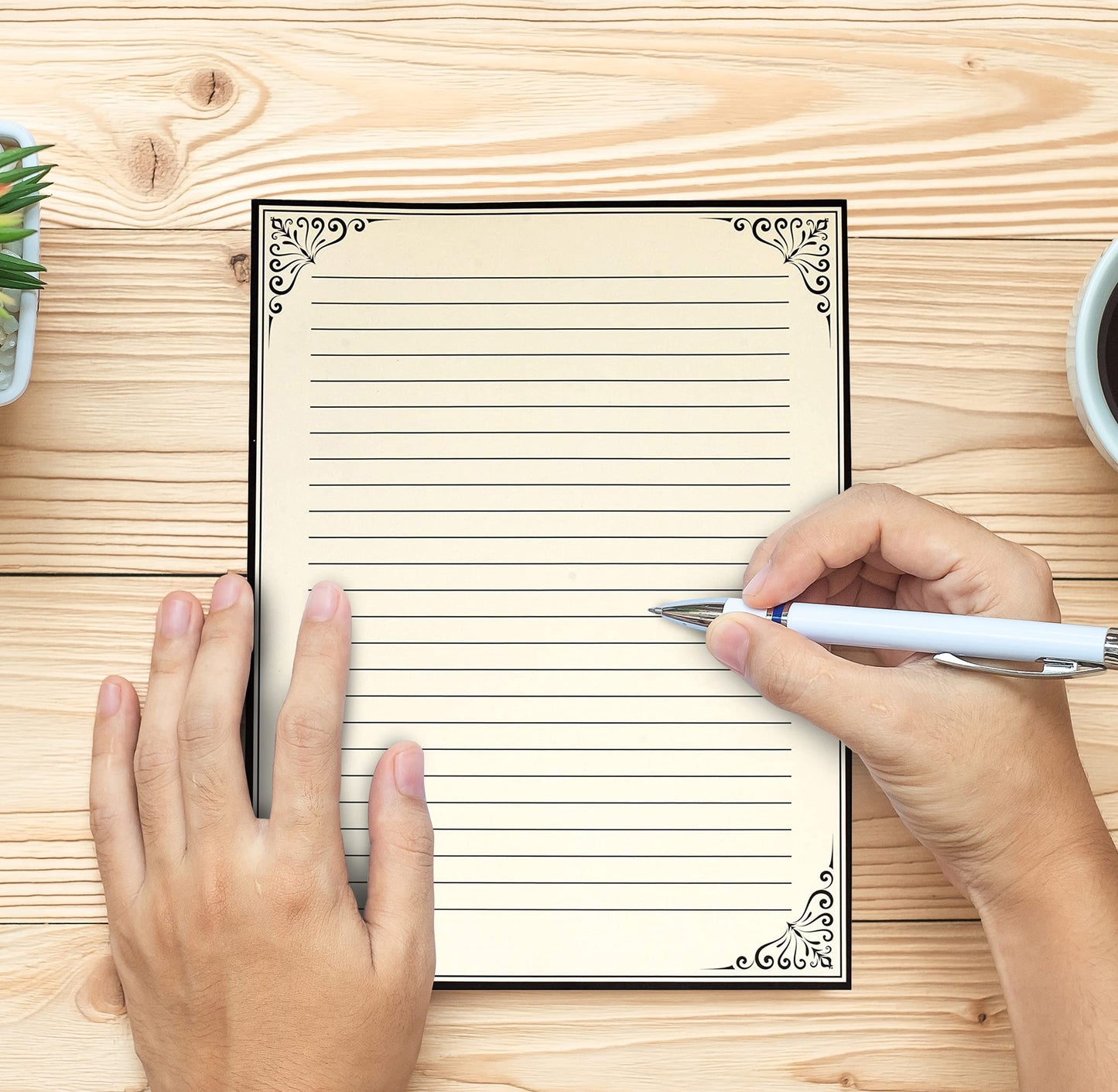 Vintage Cream Lined Stationery Sheets for Writing