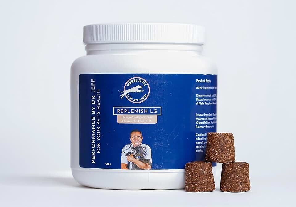 Omega 3 Fish Oil Chews for Pets and Dogs, 90 Count
