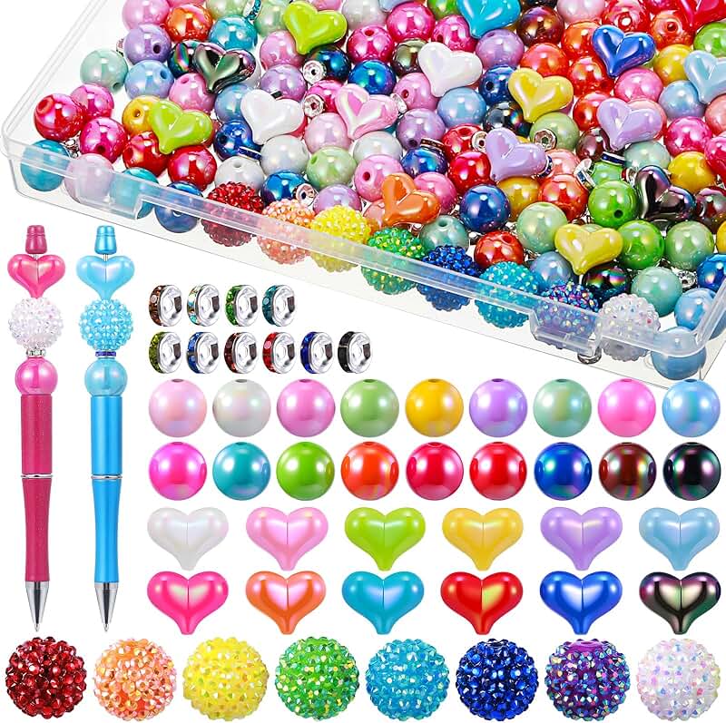 300 Focal Beads for Pens and Jewelry, Heart Shaped