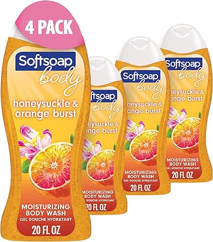 Honeysuckle and Orange Burst Body Wash, 20 oz, 4 Pack