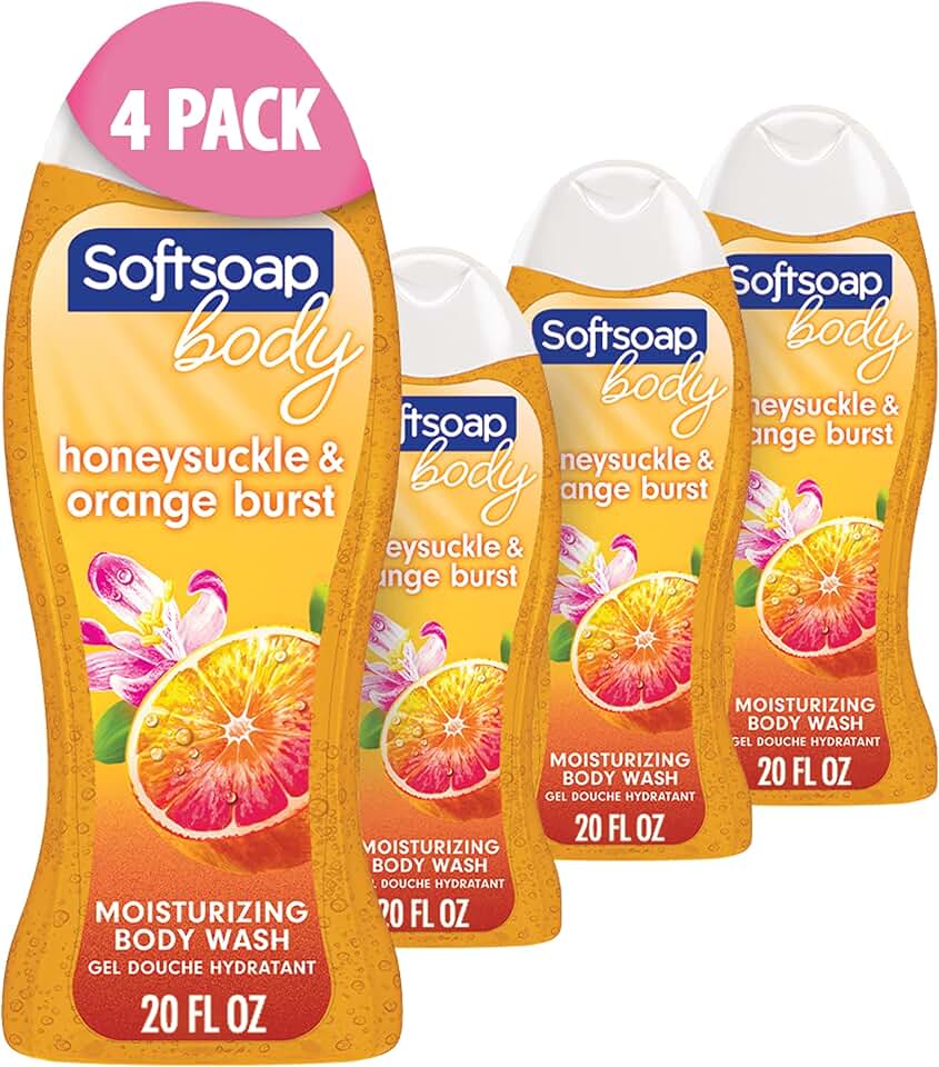 Honeysuckle and Orange Burst Body Wash, 20 oz, 4 Pack