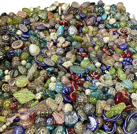 130pcs Vintage Czech Acrylic Blossom Beads for Jewelry Making
