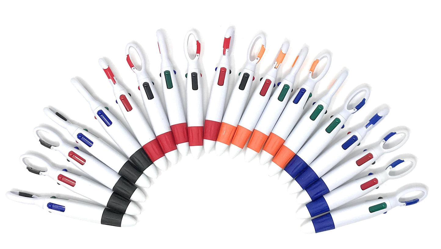 20 Multi-Color Ink Shuttle Pen Set with Carabiner
