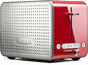 Two-Slice Dot Toaster in Stainless Steel and Red