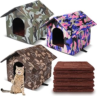 Waterproof Cat Shelter with Soft Blankets for Winter