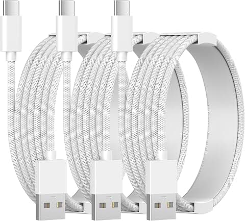 3-Pack 5ft USB A to Type C Fast Charging Cables
