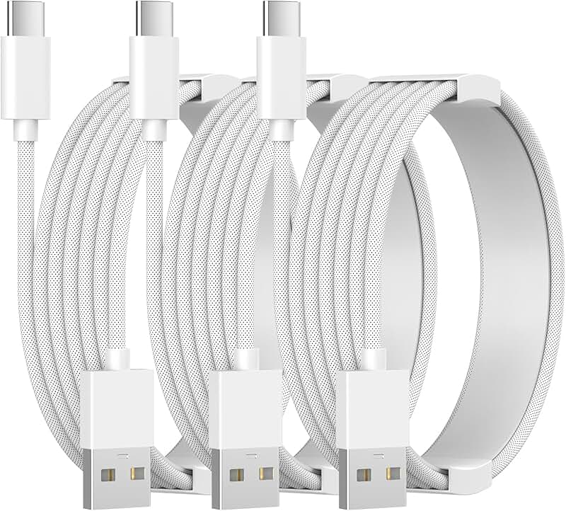 3-Pack 5ft USB A to Type C Fast Charging Cables